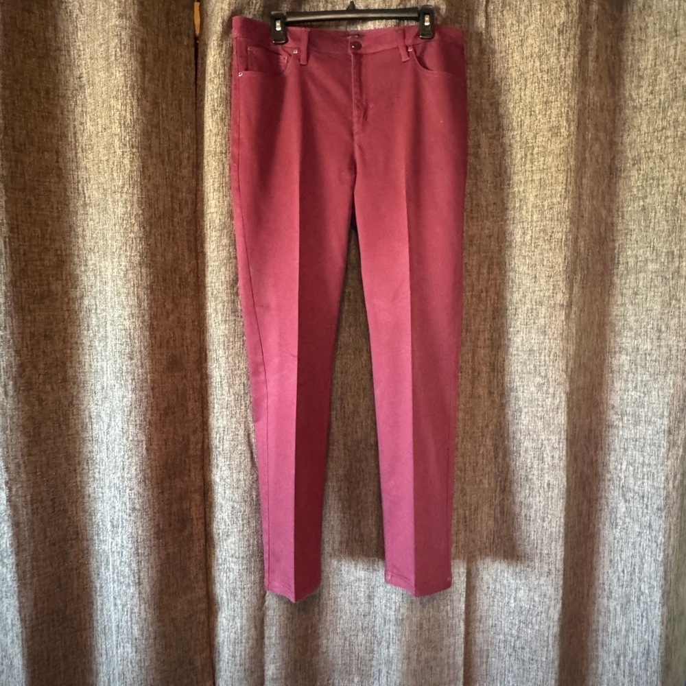 Jones New York Women's Burgundy Straight Leg Jeans